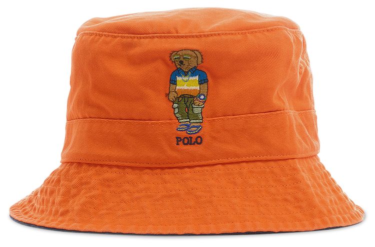 Polo Ralph Lauren Novelty Chino Bear Loft Bucket Hat Sailing Orange