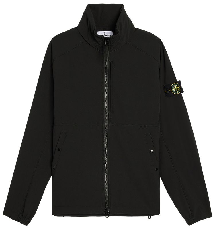 Stone Island Polyester Stretch Canvas Jacket Black