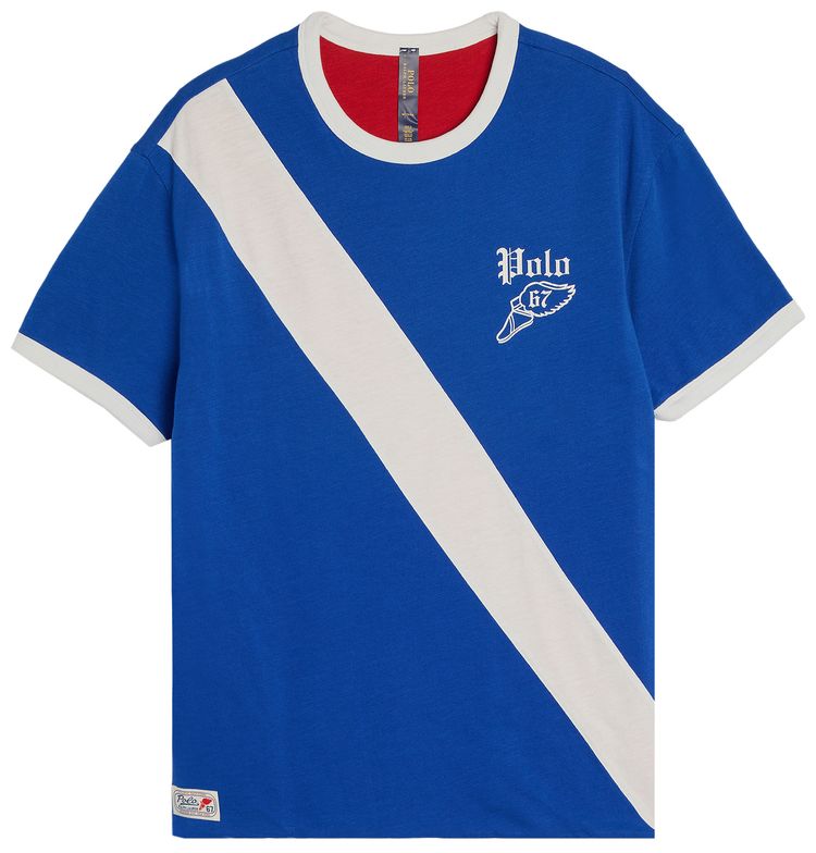 Polo Ralph Lauren Reversible Uneven Jersey Run Club Printed Logo Short Sleeve Cruise RoyalMulticolor