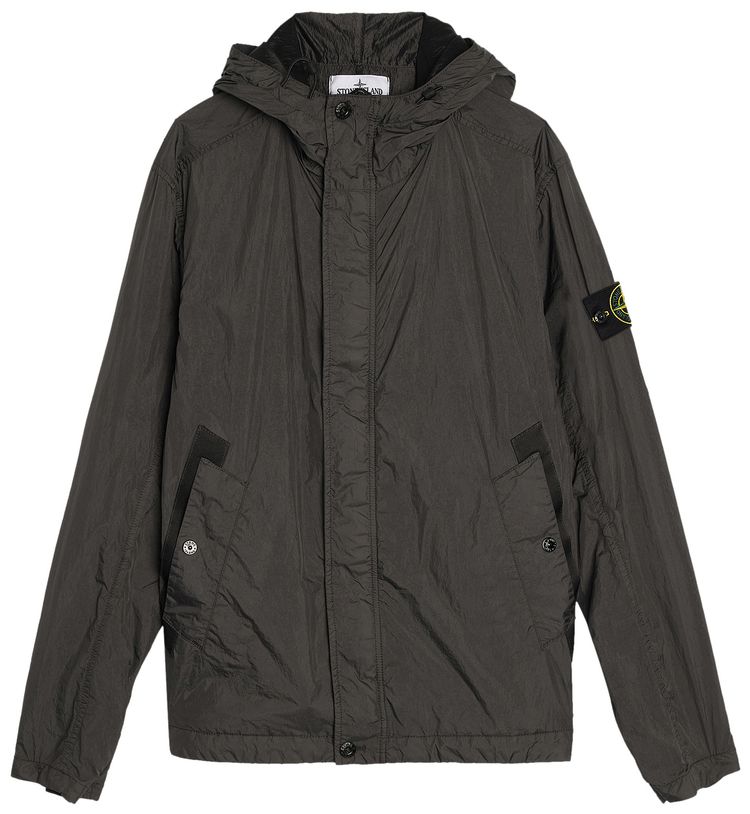 Stone Island Light Recycled Nylon Hooded Jacket Charcoal