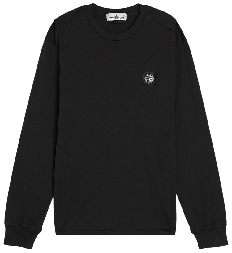 Stone Island Compass Patch Logo Long Sleeve T Shirt Black