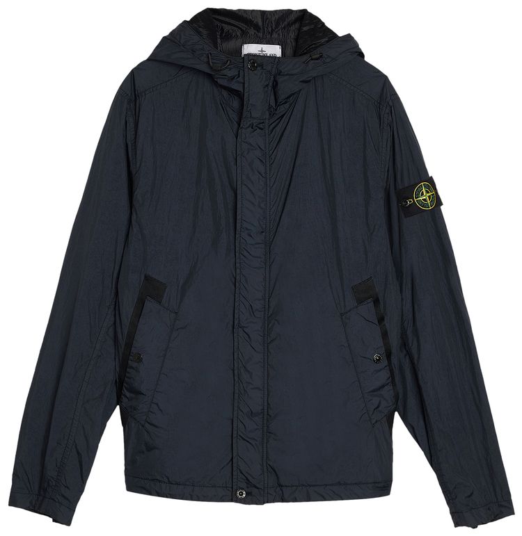 Stone Island Light Recycled Nylon Hooded Jacket Navy Blue