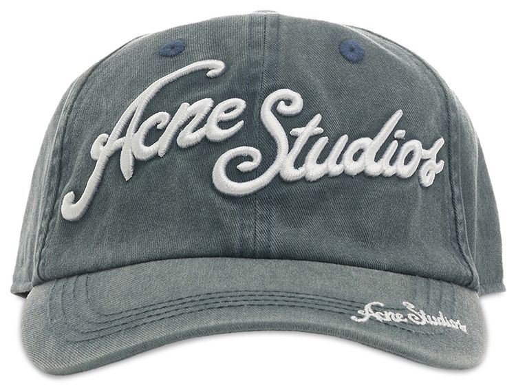 Acne Studios Logo Baseball Cap Faded Blue