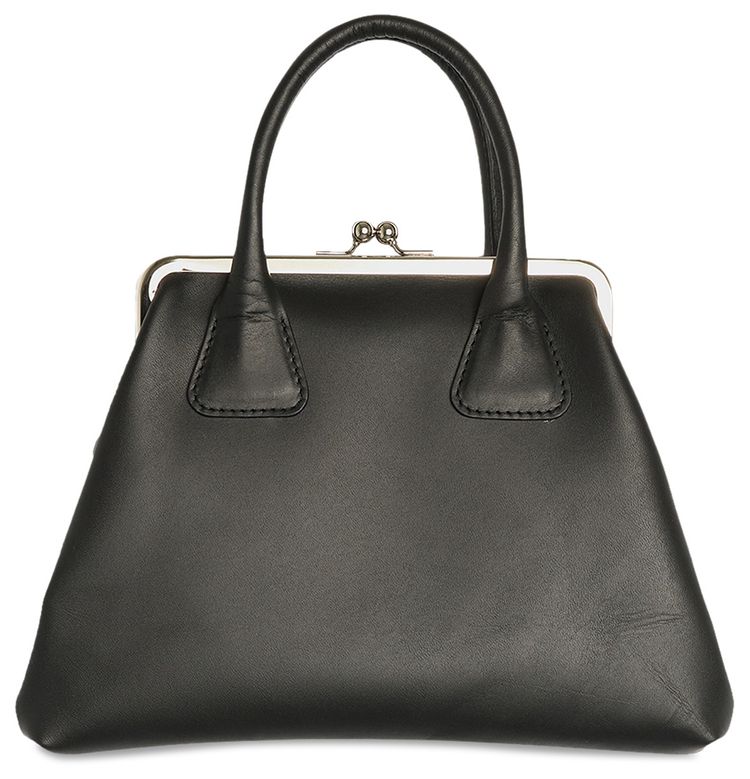 Comme des Garcons Small Smooth Leather Bag Black