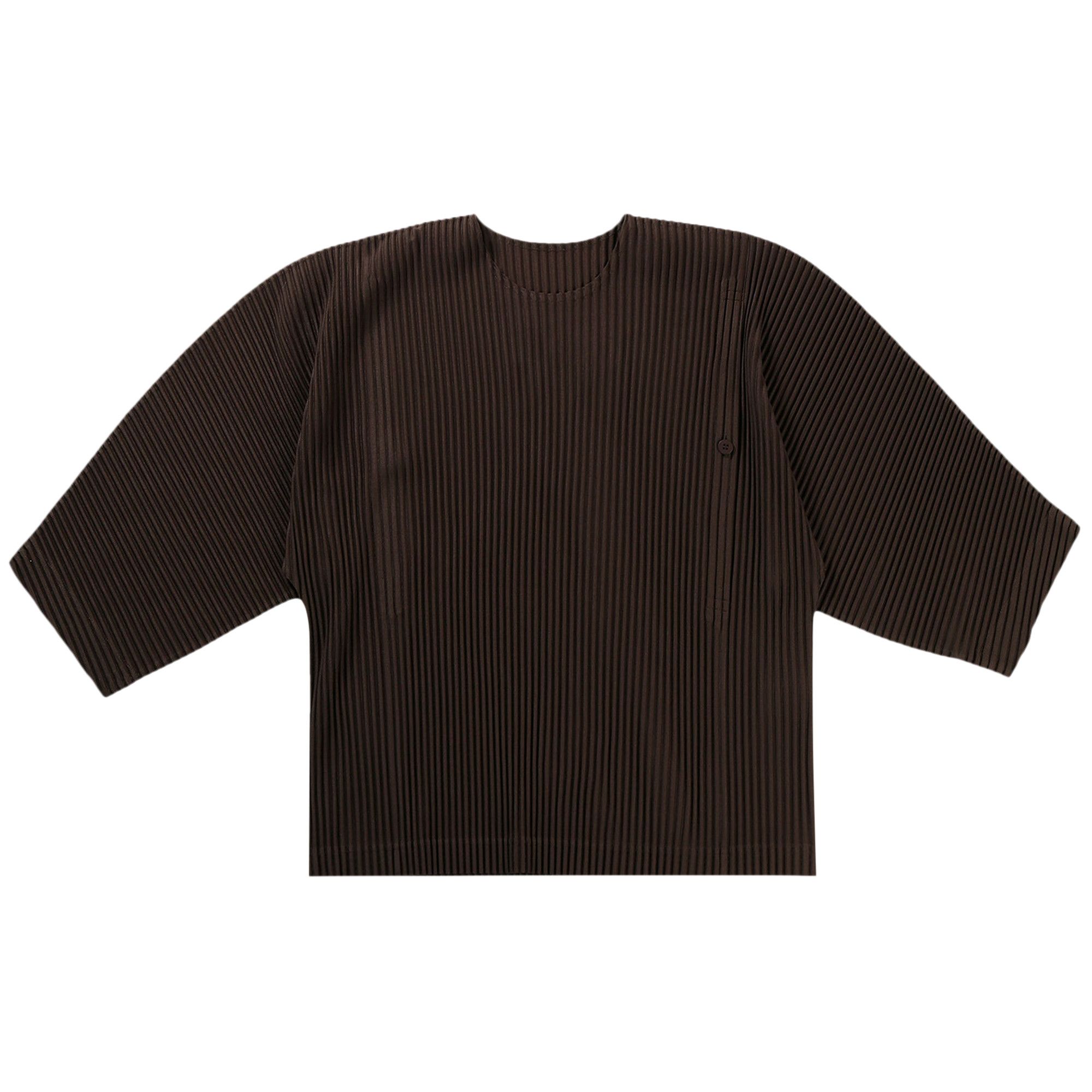 Buy Homme Plissé Issey Miyake Turbine Top 'Mud Brown