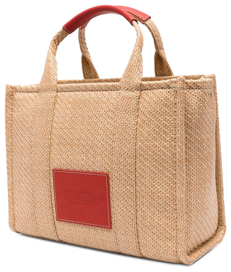 Marc Jacobs Medium Embroidered Daisy Woven Tote Bag Natural