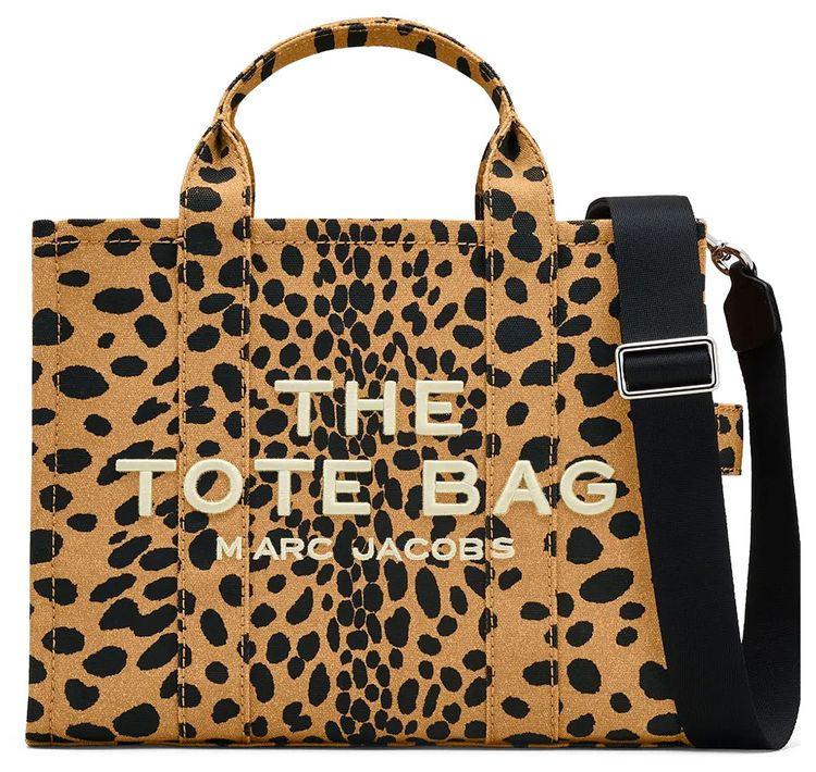Marc Jacobs Medium Cheetah Canvas Tote Bag BlackMult