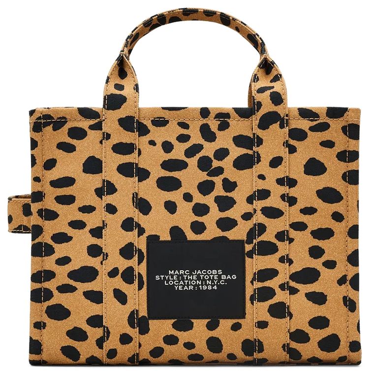 Marc Jacobs Medium Cheetah Canvas Tote Bag BlackMult
