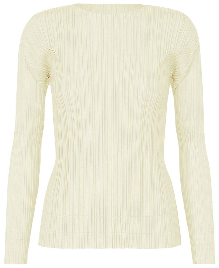 Pleats Please Issey Miyake Soft Pleats Shirt Cream