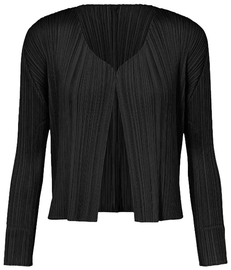 Pleats Please Issey Miyake Basics Cardigan Black