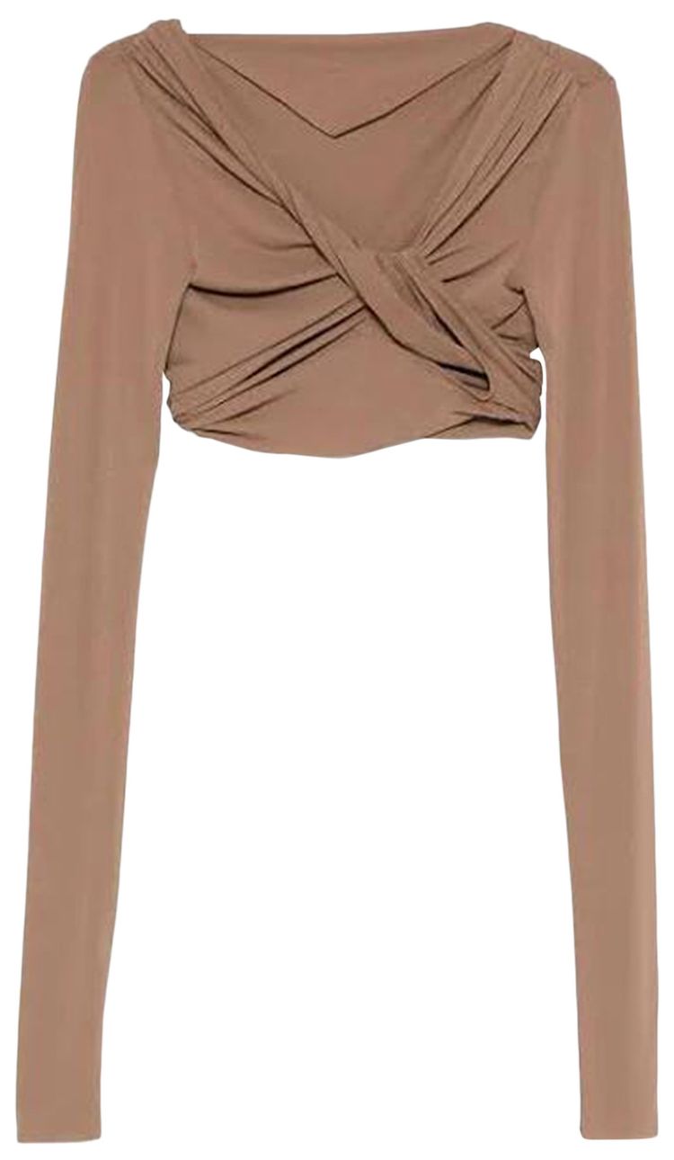 Rick Owens Lilies Jade Long Sleeve Crop T Shirt Dirt