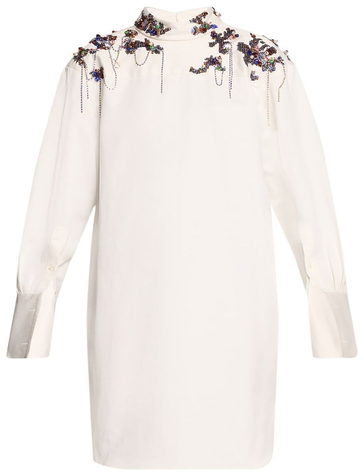 Dries Van Noten Embroidered Dress White