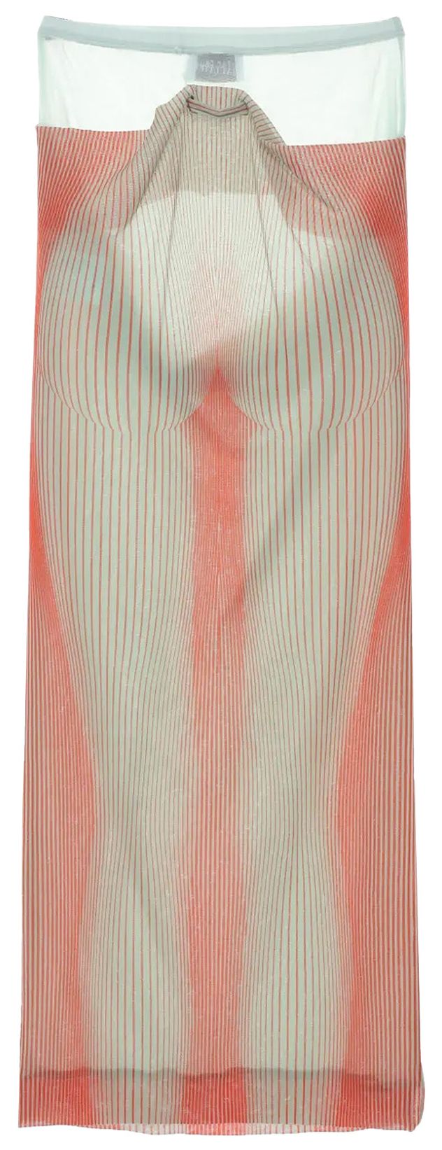 Jean Paul Gaultier Draped Pinstripe Body Morphing Long Skirt MintCoral