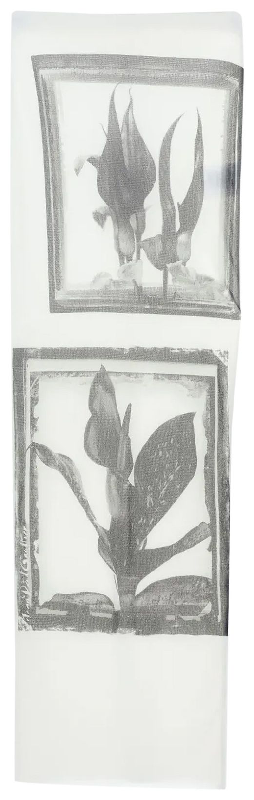 Jean Paul Gaultier Printed Flowers Sheer Front Long Skirt WhiteGreyBlack