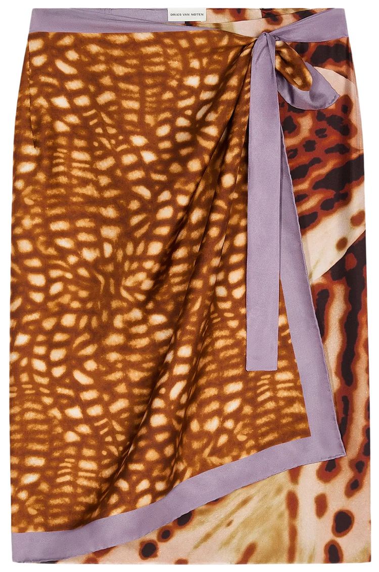 Dries Van Noten Wrap Scarf Skirt Tan