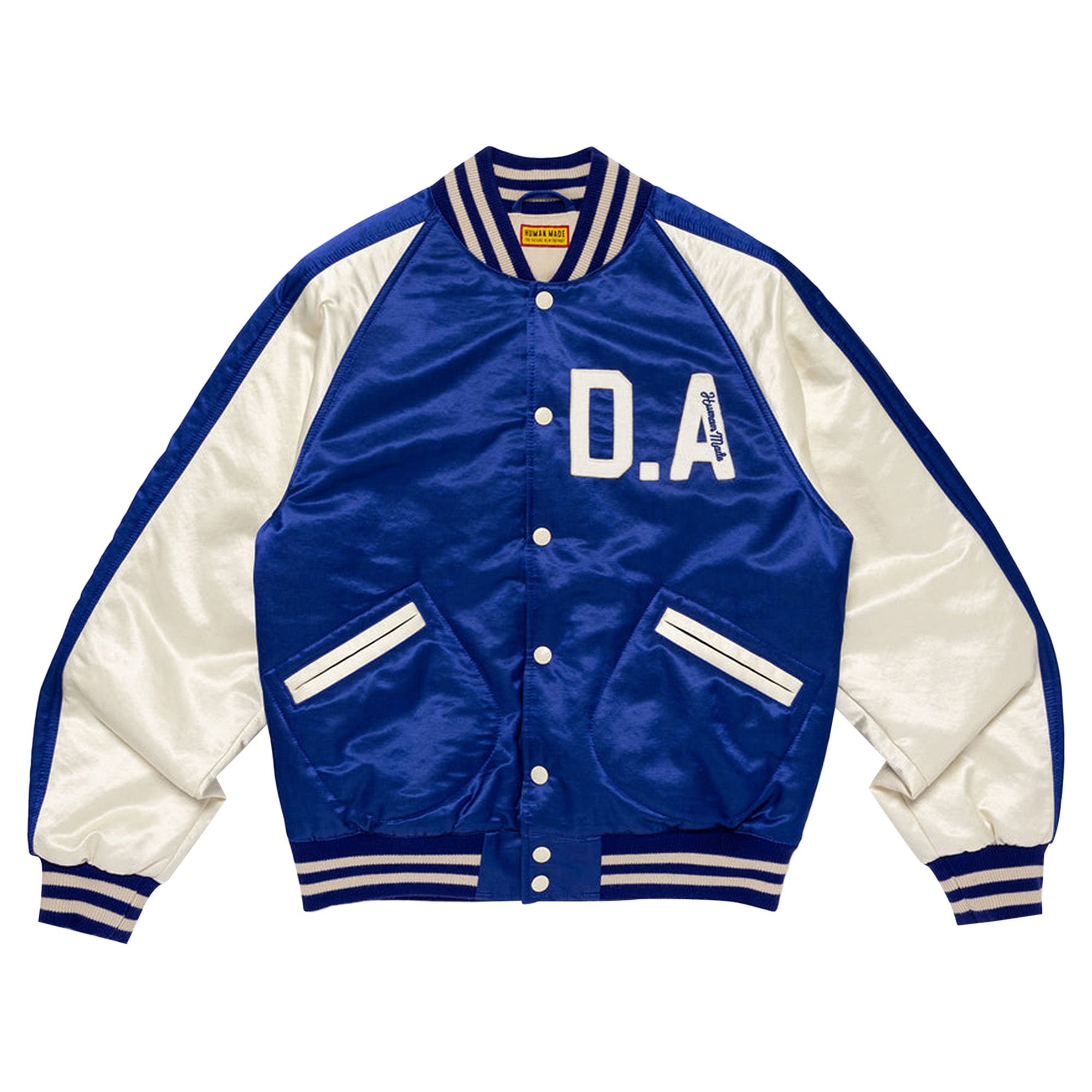 入荷中 Buy Human NAVY HM29JK020 - 'Navy' Jacket Stadium Satin Made Gジャン+デニムジャケット