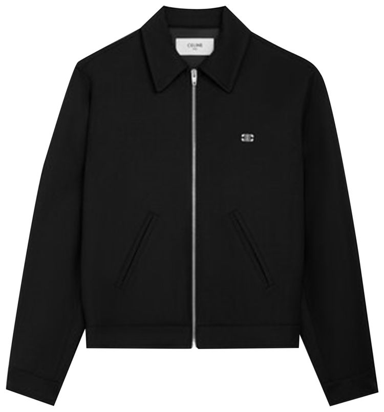 CELINE Blouson Triomphe Col Chemise Black