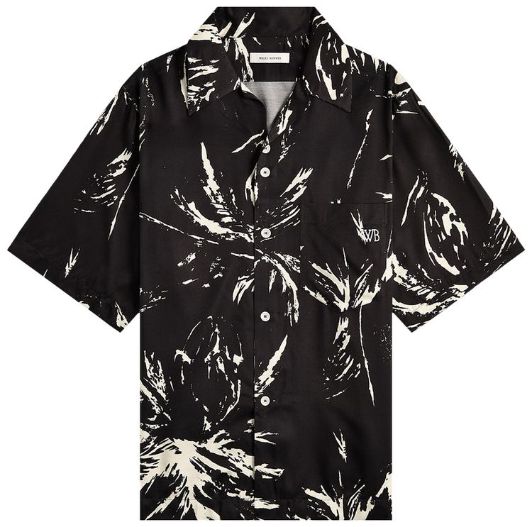 Wales Bonner Highlife Bowling Shirt Mcnish BlackWhite