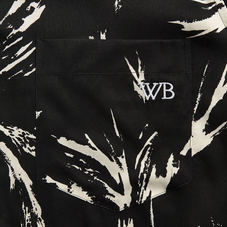 Wales Bonner Highlife Bowling Shirt Mcnish BlackWhite