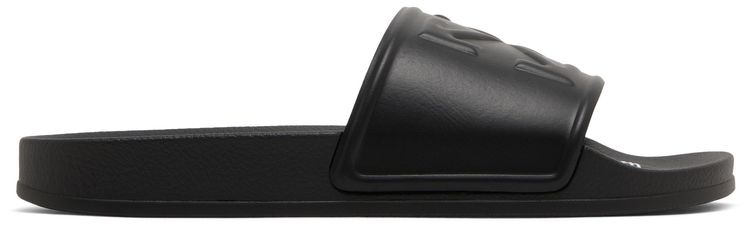 Off White Logo Print Slide Black Embossed