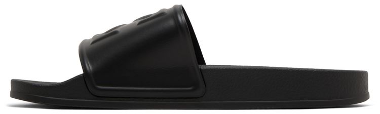 Off White Logo Print Slide Black Embossed