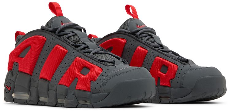 Nike Air More Uptempo Low Dark Grey Light Crimson
