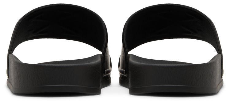 Off White Logo Print Slide Black Embossed
