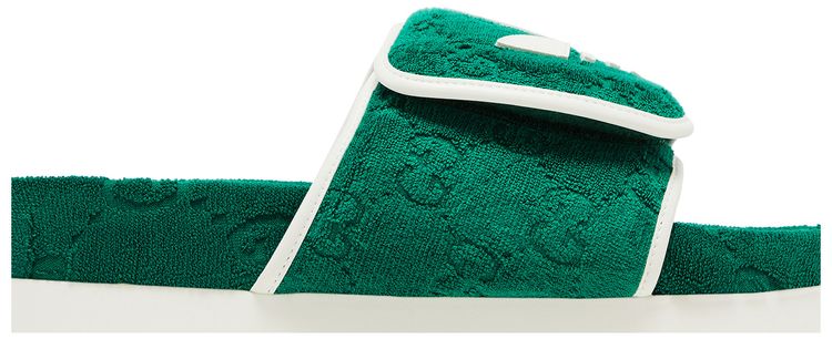 Adidas x Gucci GG Platform Sandal Green Cotton Sponge
