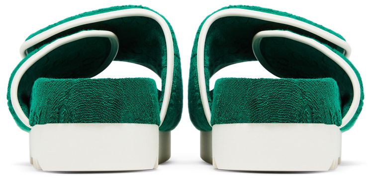Adidas x Gucci GG Platform Sandal Green Cotton Sponge