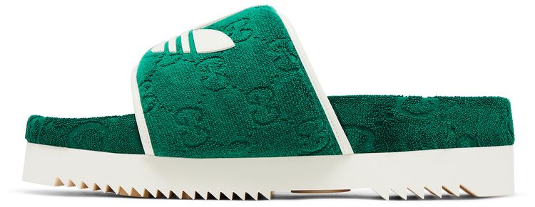 Adidas x Gucci GG Platform Sandal Green Cotton Sponge