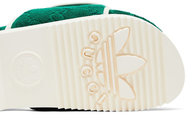 Adidas x Gucci GG Platform Sandal Green Cotton Sponge