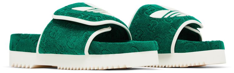 Adidas x Gucci GG Platform Sandal Green Cotton Sponge