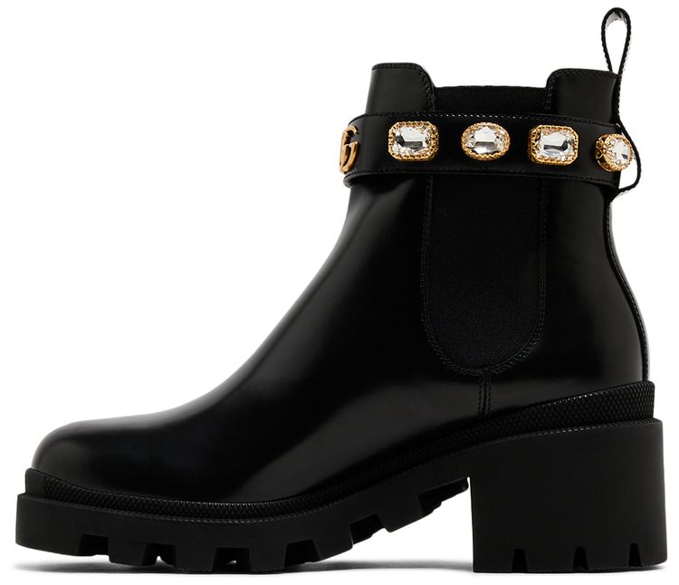 Gucci Wmns Leather Ankle Boot Belt   Black