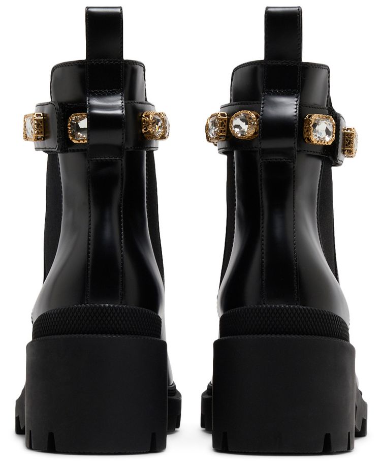 Gucci Wmns Leather Ankle Boot Belt   Black