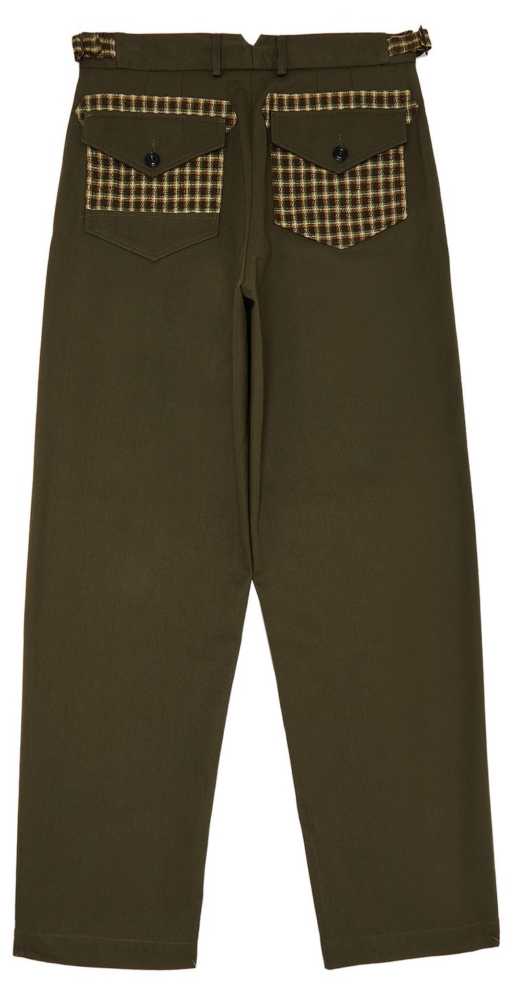Nicholas Daley Two Pocket Straight Leg Trouser OliveBrown Check