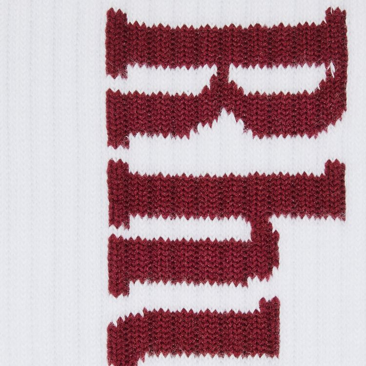 Rhude Vertical Logo Sock WhiteMaroon