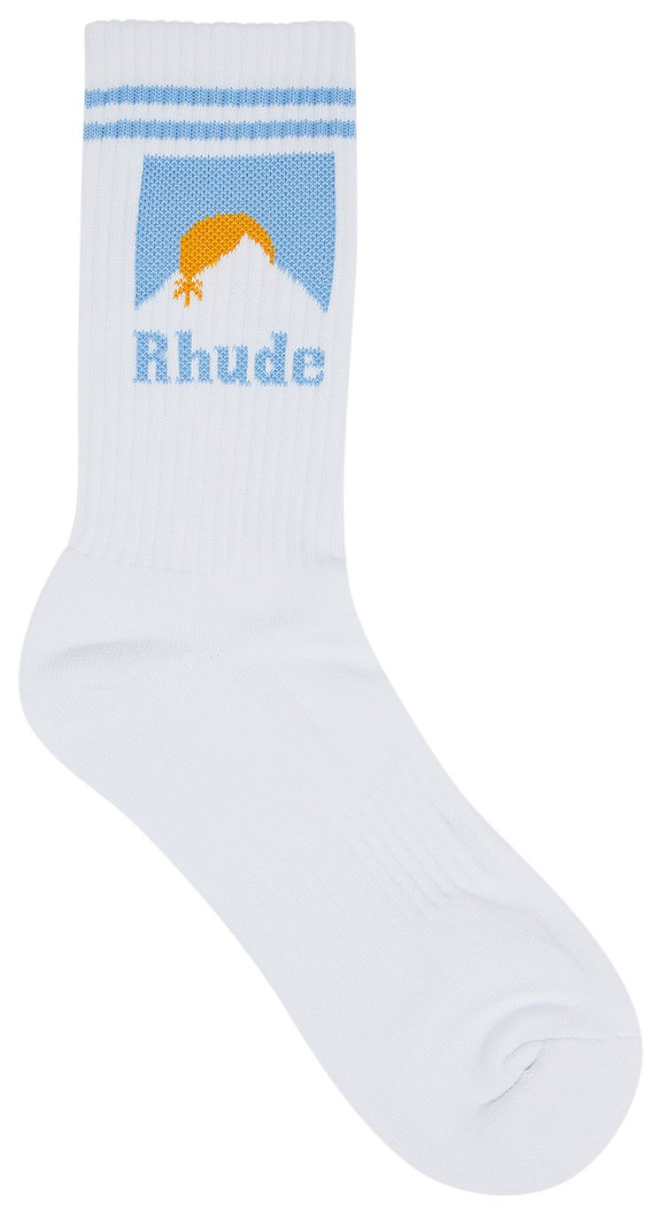 Rhude Striped Moonlight Sock WhiteBlueYellow