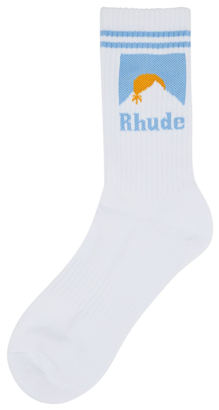 Rhude Striped Moonlight Sock WhiteBlueYellow