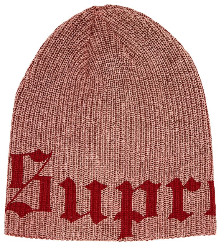 Supreme Old English Printed Beanie Pale Red