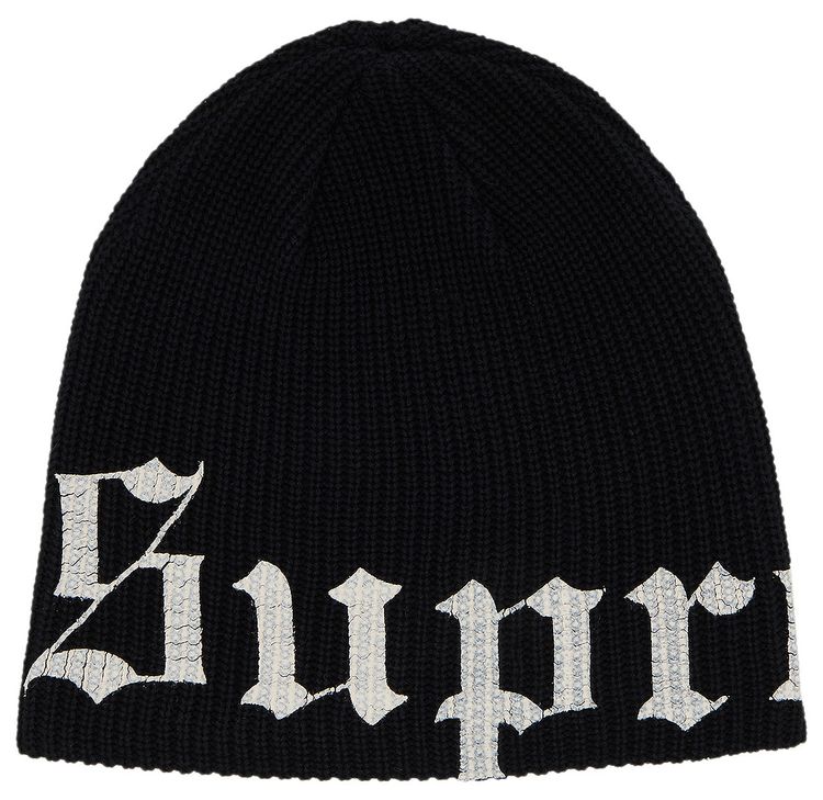Supreme Old English Printed Beanie Black