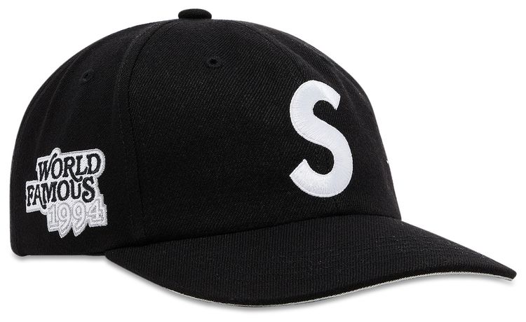 Supreme World Famous S Logo 6 Panel Black