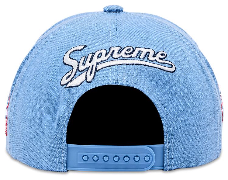 Supreme World Famous S Logo 6 Panel Light Blue