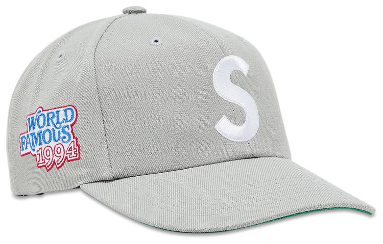 Supreme World Famous S Logo 6 Panel Grey