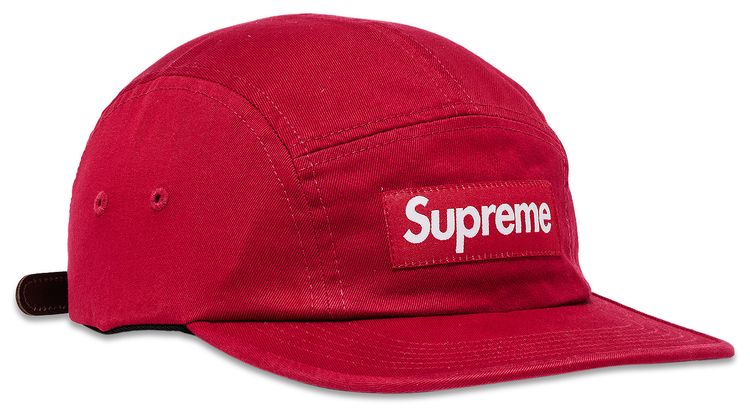 Supreme Washed Chino Twill Camp Cap Red