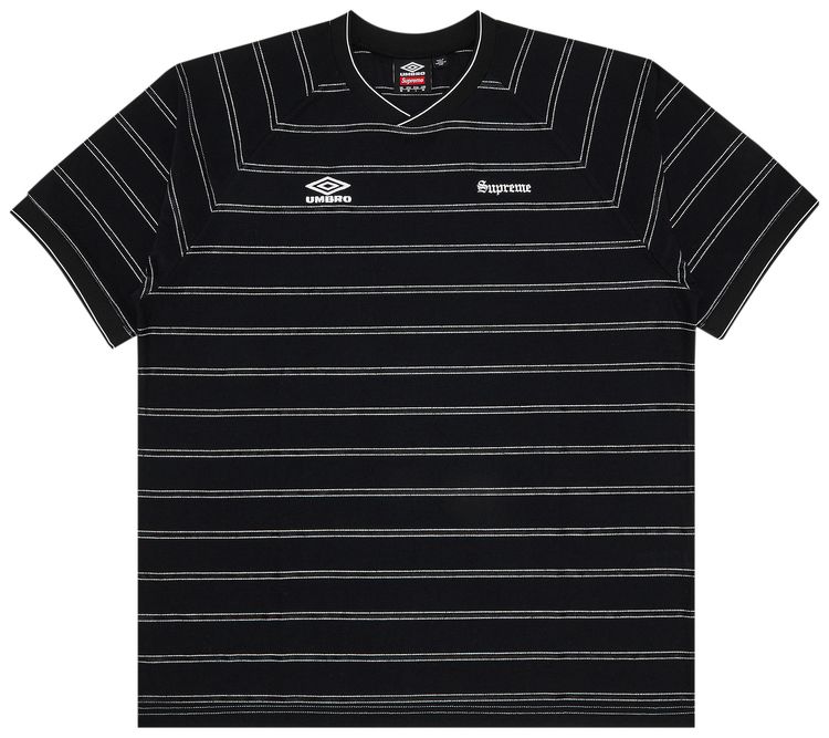 Supreme x Umbro Stripe Soccer Jersey Black