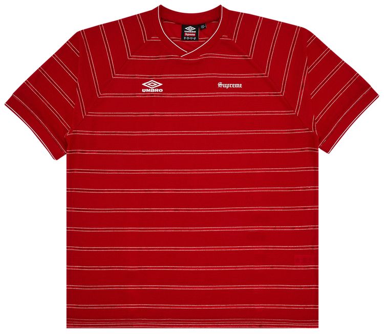 Supreme x Umbro Stripe Soccer Jersey Red