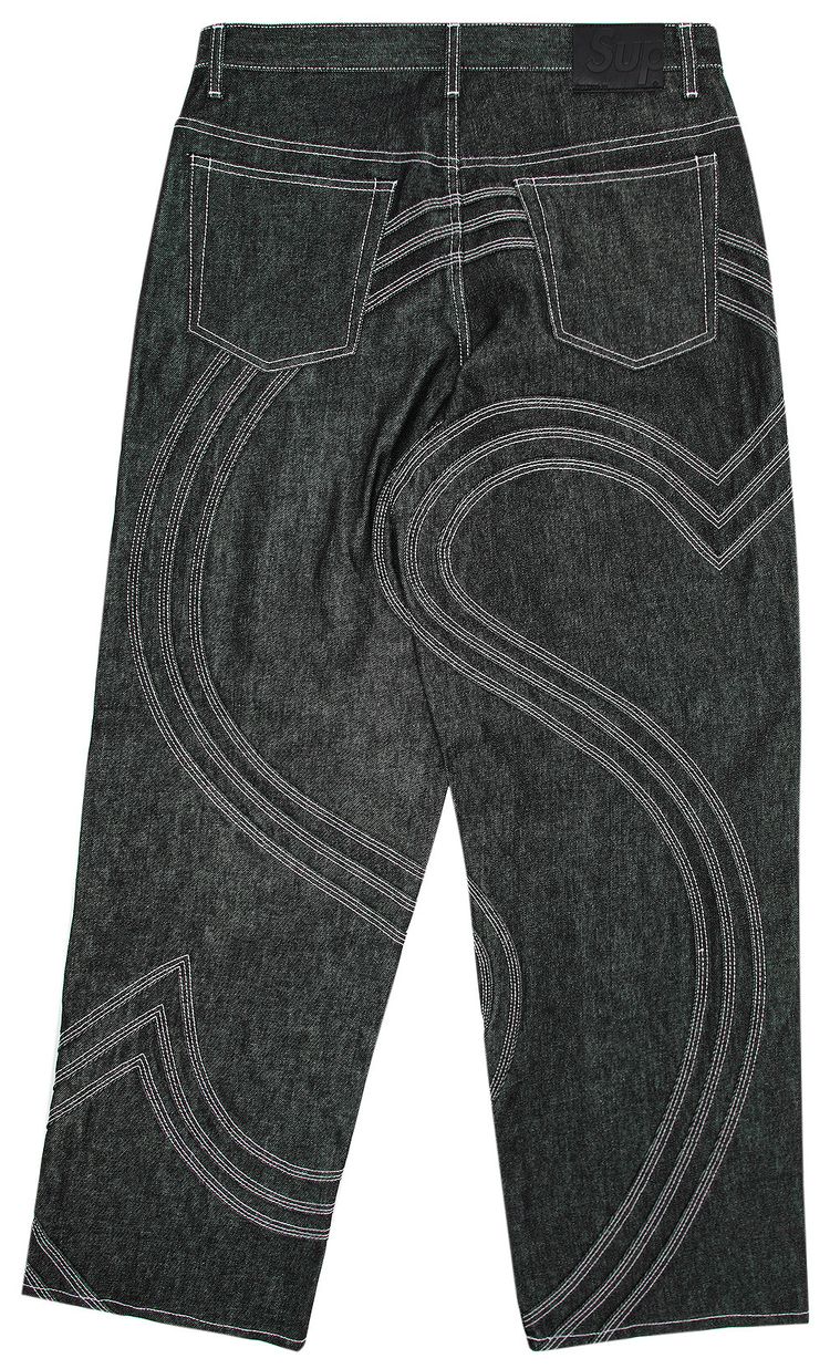 Supreme S Logo Rigid Baggy Jean Rigid Black