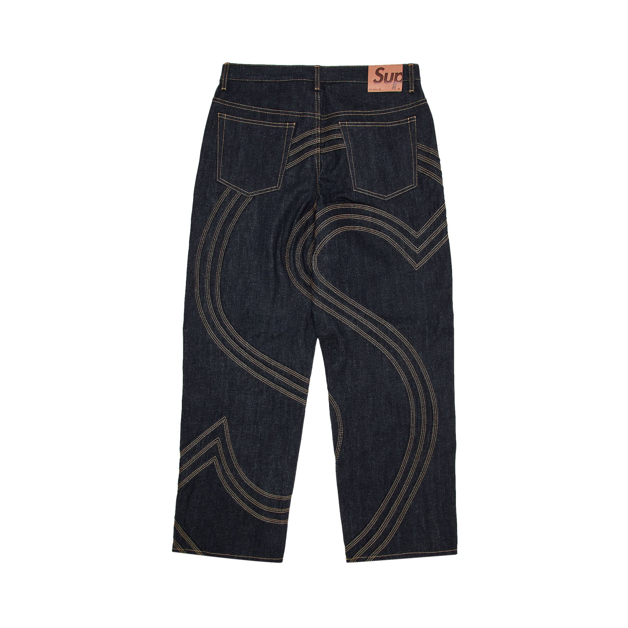 お買い得商店街 S Supreme Buy Logo SS25P44 - Indigo' 'Rigid Jean Baggy Rigid パンツ