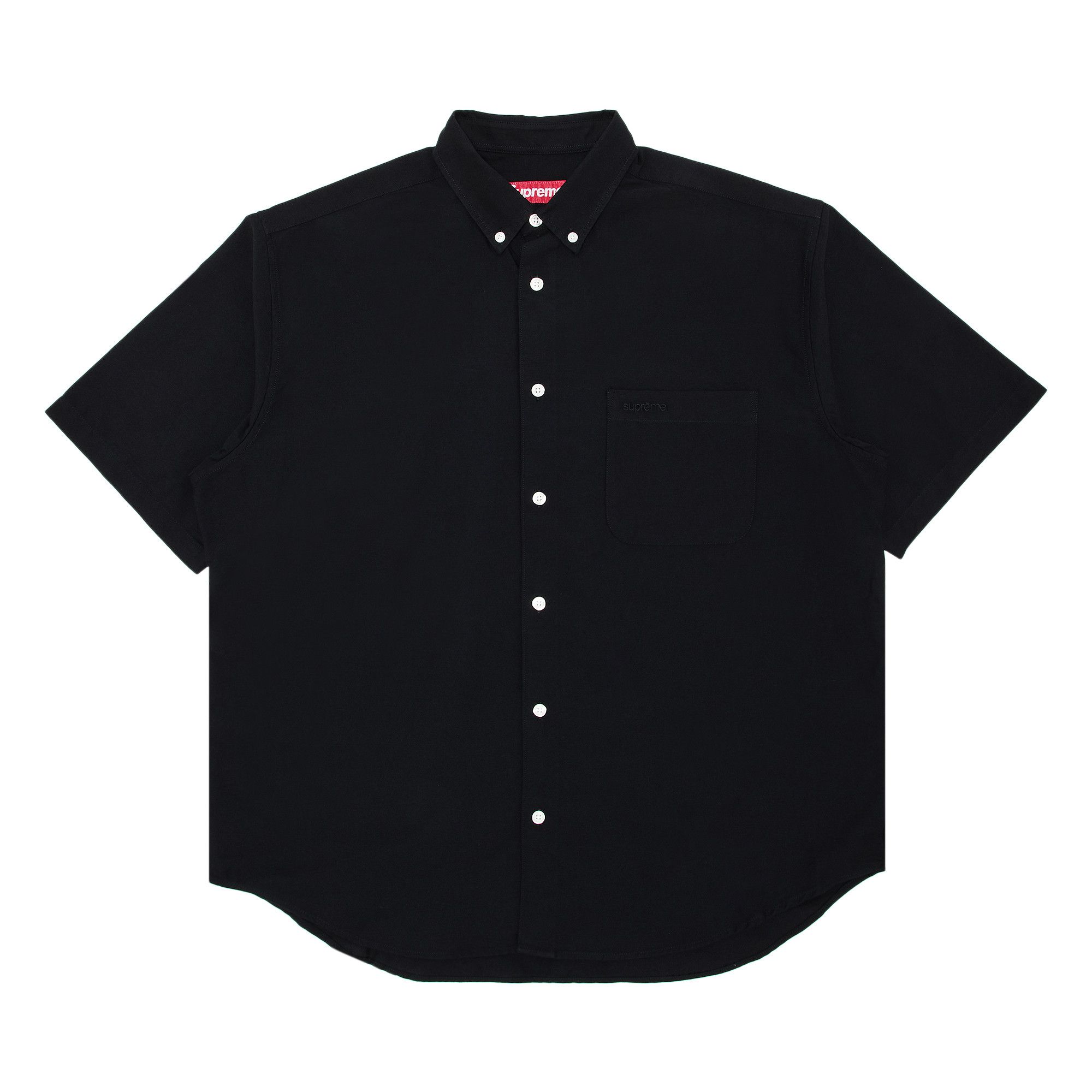 Buy Supreme Loose Fit Oxford Short-Sleeve Shirt 'Black Buy Supreme Loose Fit Oxford Short-Sleeve Shirt 'Black