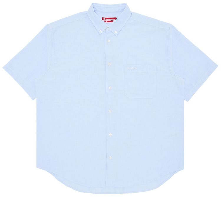 Supreme Loose Fit Oxford Short Sleeve Shirt Light Blue
